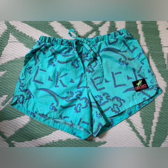 Gecko Hawaii Women's Neon Mint Retro Board Shorts sz small - Picture 5 of 5